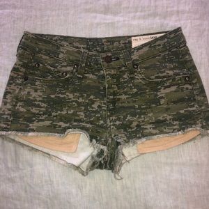 Rag & Bone Camo Denim Shorts